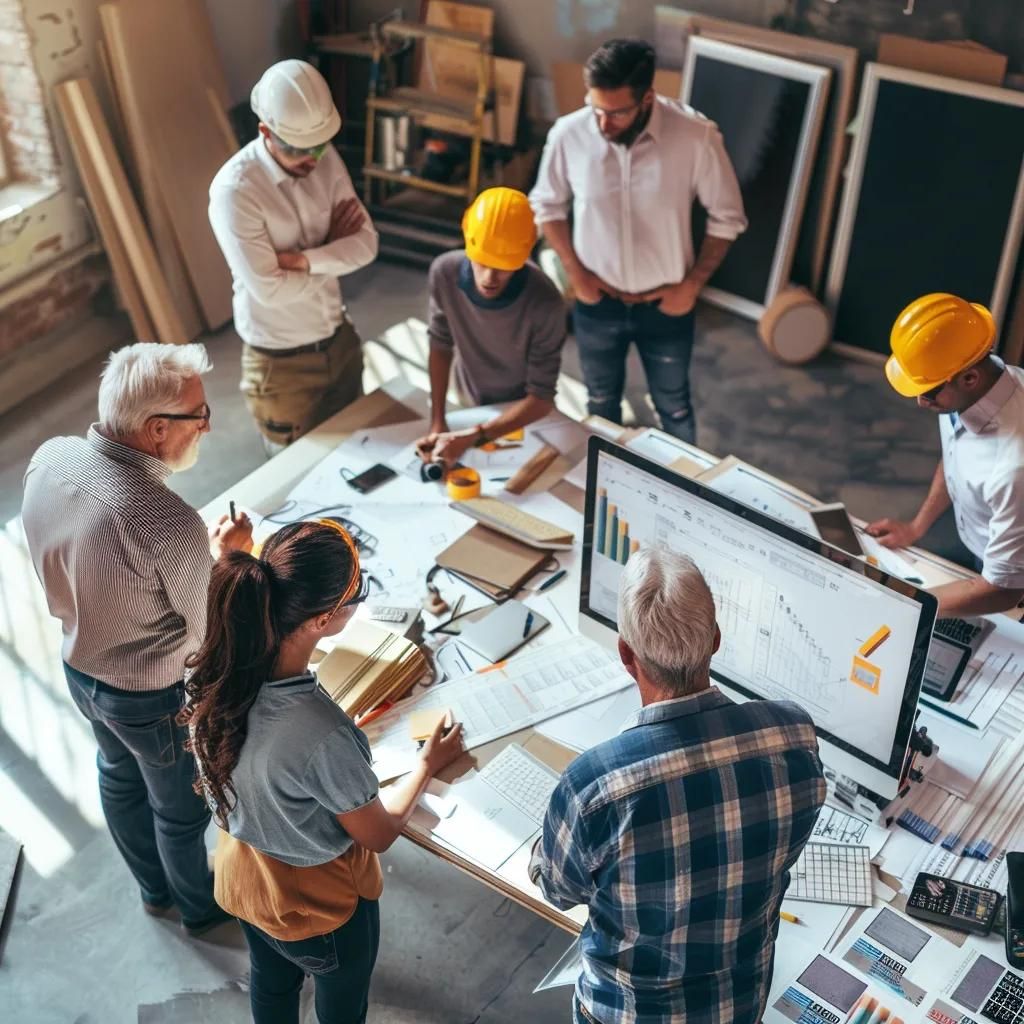 Flooring contractors engaged in a training session for estimating software