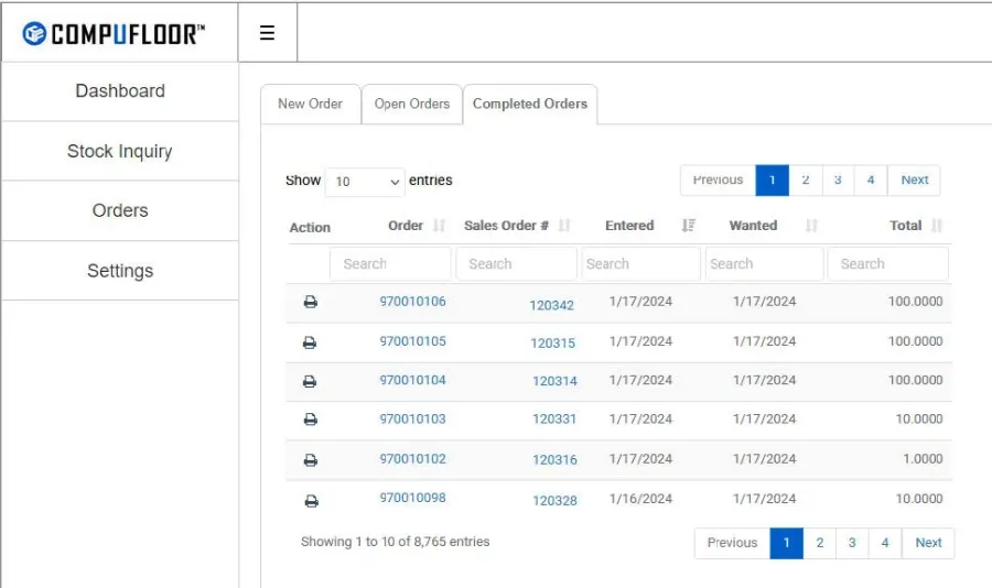 Completed Orders