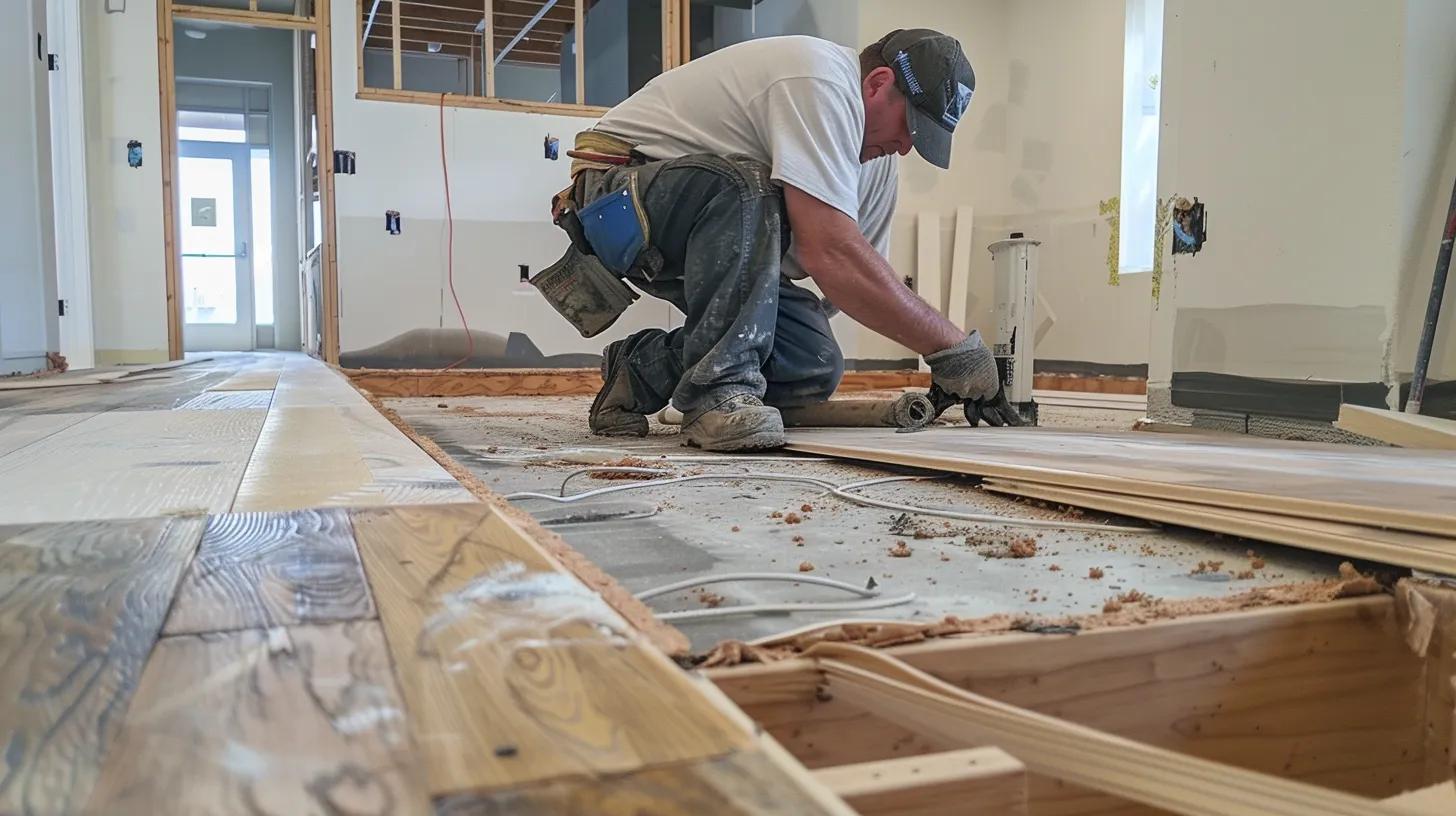 flooring contractor working on a multi-family property