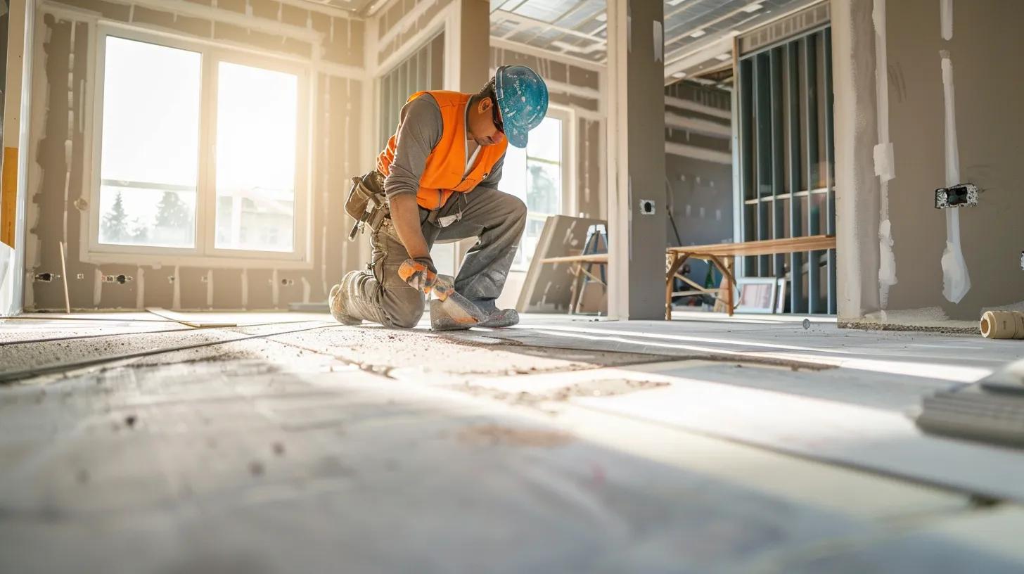 flooring contractor working on a multi-family property